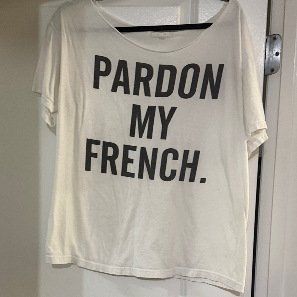 White Tee with Bold Black Text